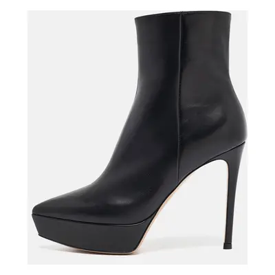 Gianvito Rossi Black Leather Ankle Length Boots Size