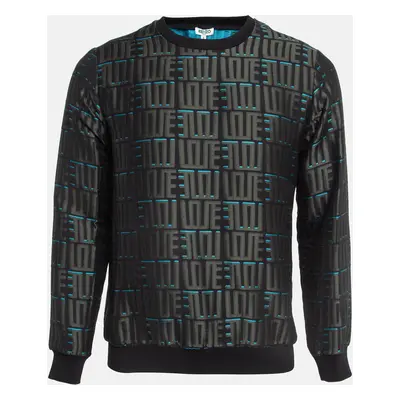 Kenzo Grey Monogram Jacquard Crew Neck Sweatshirt