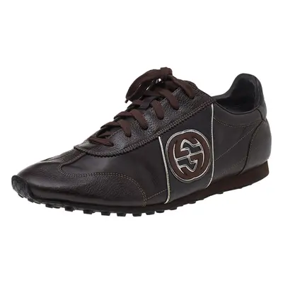 Gucci Brown Leather Low Top Sneakers Size