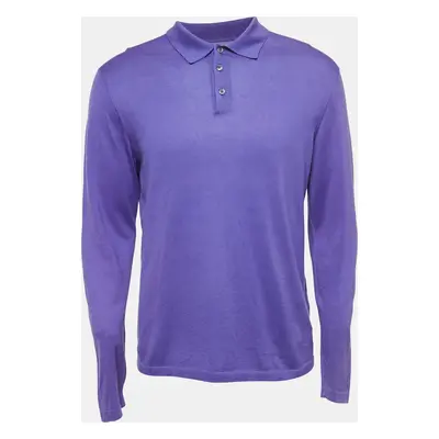 Ralph Lauren Purple Cotton Full Sleeve Polo T-Shirt