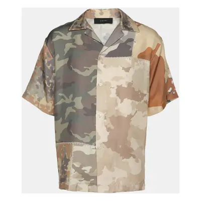 Amiri Multicolor Camouflage Print Silk Twill Shirt