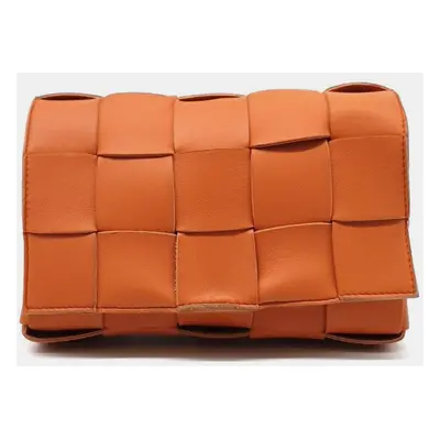 Bottega Veneta Orange Leather Cassette Shoulder Bag