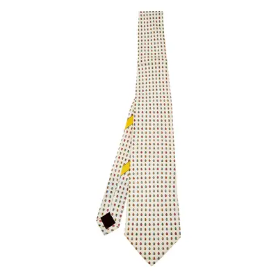 Salvatore Ferragamo Cream Ball Printed Silk Tie