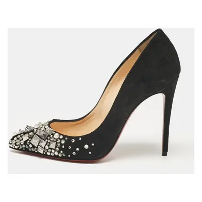 Christian Louboutin Black Suede Embellished Keopump Pumps Size