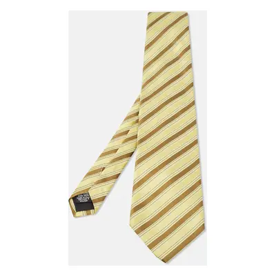 Boss by Hugo Boss Yellow Striped Jacquard Traditional Tie