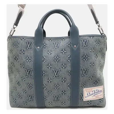 Louis Vuitton Blue Monogram Washed Denim Weekend Tote bag NM