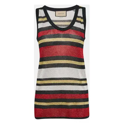 Gucci Multicolor Strip Lurex Knit Sleeveless Top