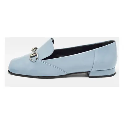 Gucci Light Blue Patent Leather Horsebit Loafers Size 36.5