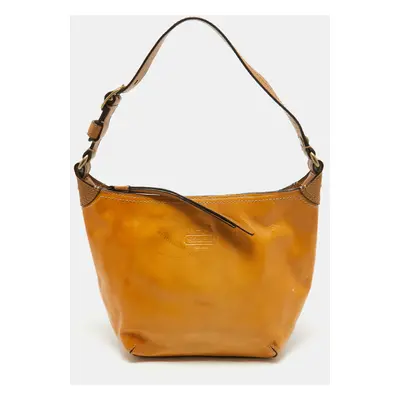 Coach Yellow Patent Leather Mini Logo Hobo