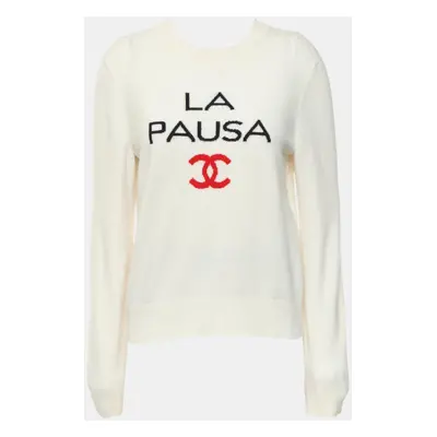 Chanel Cream LA PAUSA Wool Sweater