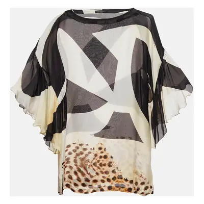 Roberto Cavalli Multicolor Printed Flared Sleeves Top