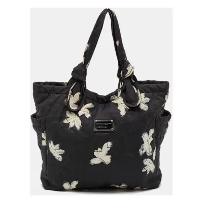 Marc by Marc Jacobs Black/White Nylon Floral Pretty Tate Tote