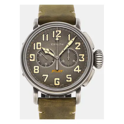 Zenith Grey Stainless Steel Heritage Pilot 11.2430.4069/21.C773 Automatic Men's Wristwatch mm