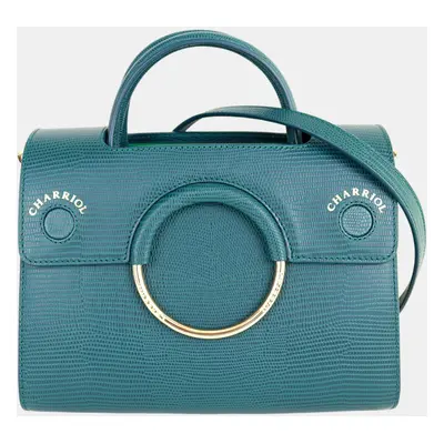 Charriol Green Leather Chameleon Handbag