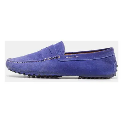 Tod's Cobalt Blue Suede Penny Loafers Size