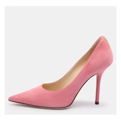 Jimmy Choo Pink Suede Love Pointed Toe Pumps Size 36.5