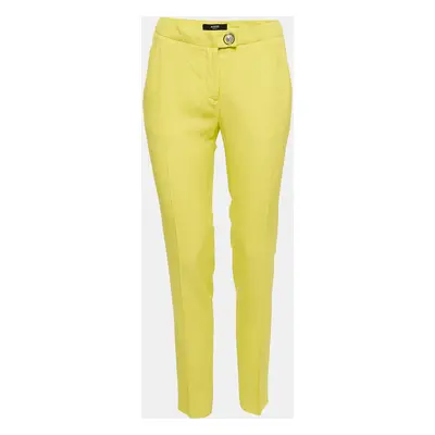 Versus Versace Yellow Crepe Straight Leg Trousers