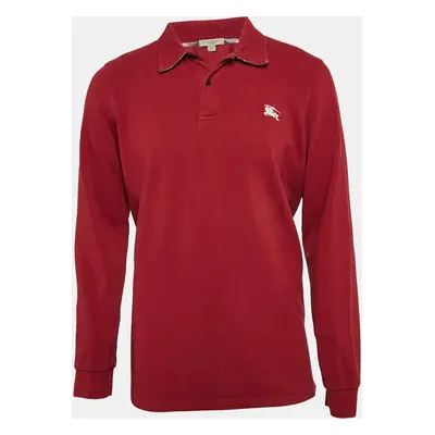 Burberry Brit Red Logo Embroidered Cotton Pique Polo T-Shirt