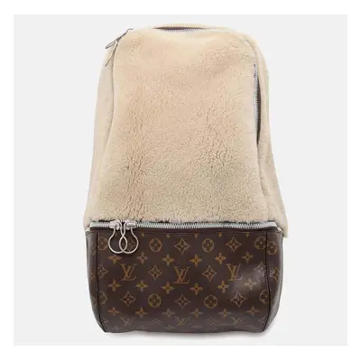 Louis Vuitton Brown/Ivory Monogram Mouton Celebrating Backpack