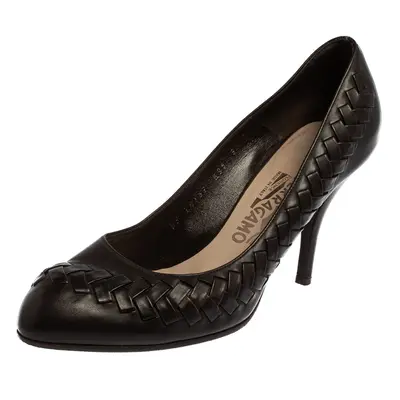 Salvatore Ferragamo Dark Brown Leather Pumps Size 39.5