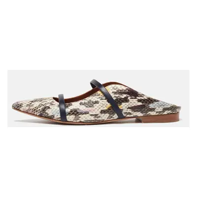 Malone Souliers Multicolor Python and Leather Maureen Flat Mules Size 38.5