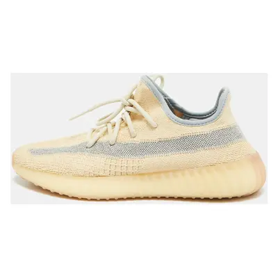 Yeezy x Adidas Beige/Blue Knit Fabric Boost V2 Linen Sneakers Size 1/3