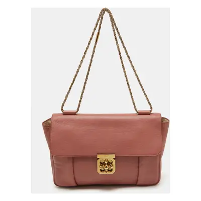 Chloe Peach Pink Leather Large Elsie Chain Shoulder Bag