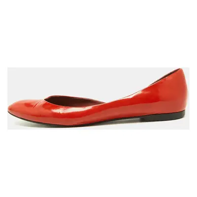 Bottega Veneta Orange Patent Leather Ballet Flats Size