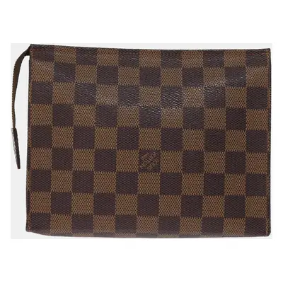 Louis Vuitton Brown Damier Ebene Canvas Pochette Toilette Clutch Bag