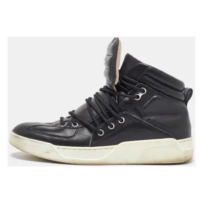 Dolce & Gabbana Black Leather Flag High Top Sneakers Size