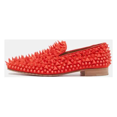 Christian Louboutin Red Suede Spike Smoking Slippers Size