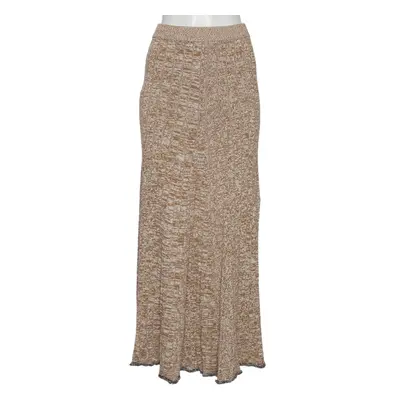 Joseph Beige Patterned Ribbed Knit Sally Fluted Maxi Skirt