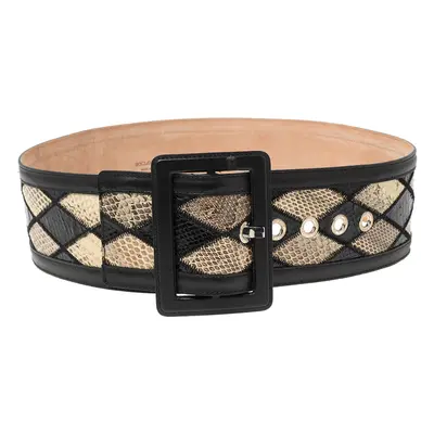 Dolce and Gabbana Multicolor Snakeskin Waist Belt 85cm