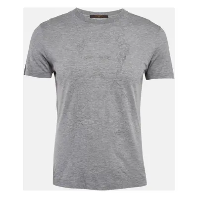 Louis Vuitton Grey Printed Jersey Crew Neck T-Shirt