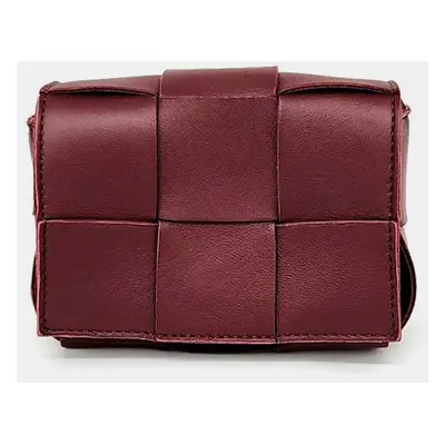 Bottega Veneta Burgundy Maxi Intrecciato Cassette Crossbody Bag