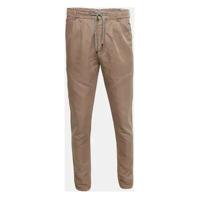 Brunello Cucinelli Beige Cotton Leisure Fit Trousers