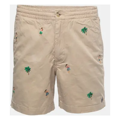 Polo Ralph Lauren Beige Cotton Hawaiian Embroidered Shorts