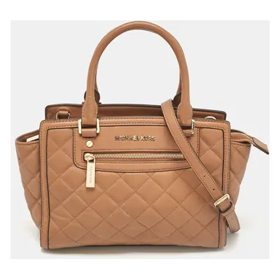 MICHAEL Michael Kors Brown Quilted Leather Selma Satchel