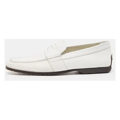 Tod's White Leather Slip On Loafers Size 42.5