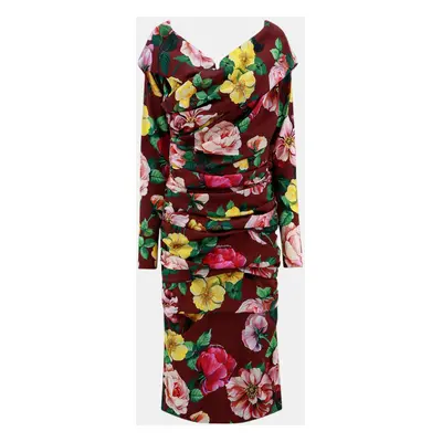 Dolce & Gabbana Multicolor Silk Floral Print Dress Xl