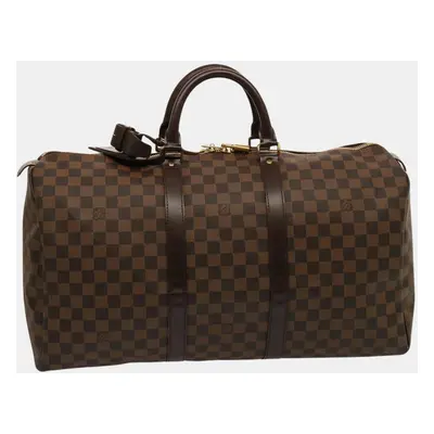 Louis Vuitton Brown Canvas Keepall travel Bag