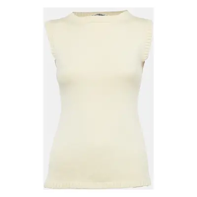 Yves Saint Laurent Vintage Cream Wool Sleeveless Sweater