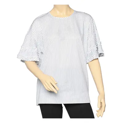 Victoria Beckham White Striped Cotton Top