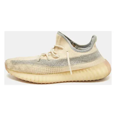 Yeezy x Adidas Beige/Blue Knit Fabric Boost V2 Linen Sneakers Size 2/3