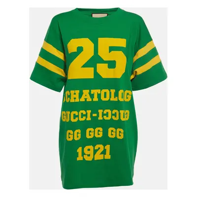 Gucci Green Eschatology Print Cotton Jersey T-Shirt