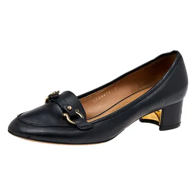 Salvatore Ferragamo Black Leather Slip on Pumps Size