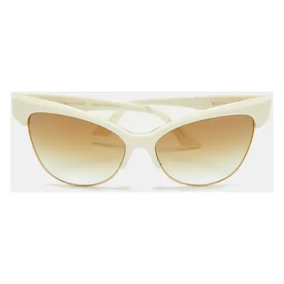 Dita Off White/Brown Gradient Temptation Cat Eye Sunglasses