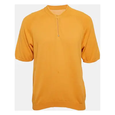 Jacquemus Yellow Cotton Knit Short Sleeve Jumper