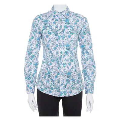 Etro Multicolor Floral Printed Cotton Button Front Shirt