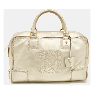 Loewe Gold Leather Amazona Satchel